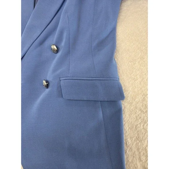 Talbots Blue Double Breasted Blazer Size 8 Silver Crest Buttons New With Tags - Picture 12 of 15
